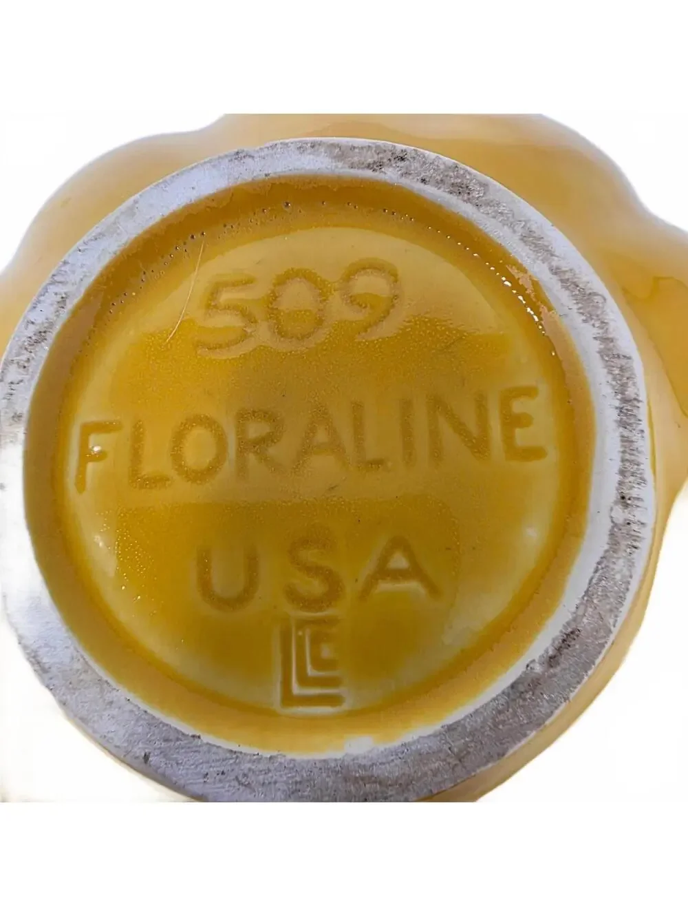 Vintage McCoy Floraline 509 Yellow Lotus Planter Bowl MCM Pottery USA